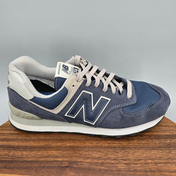 New Balance Other - New Balance 574 Shoes Mens 9.5 D Navy Blue Suede Leather Athletic Sneakers